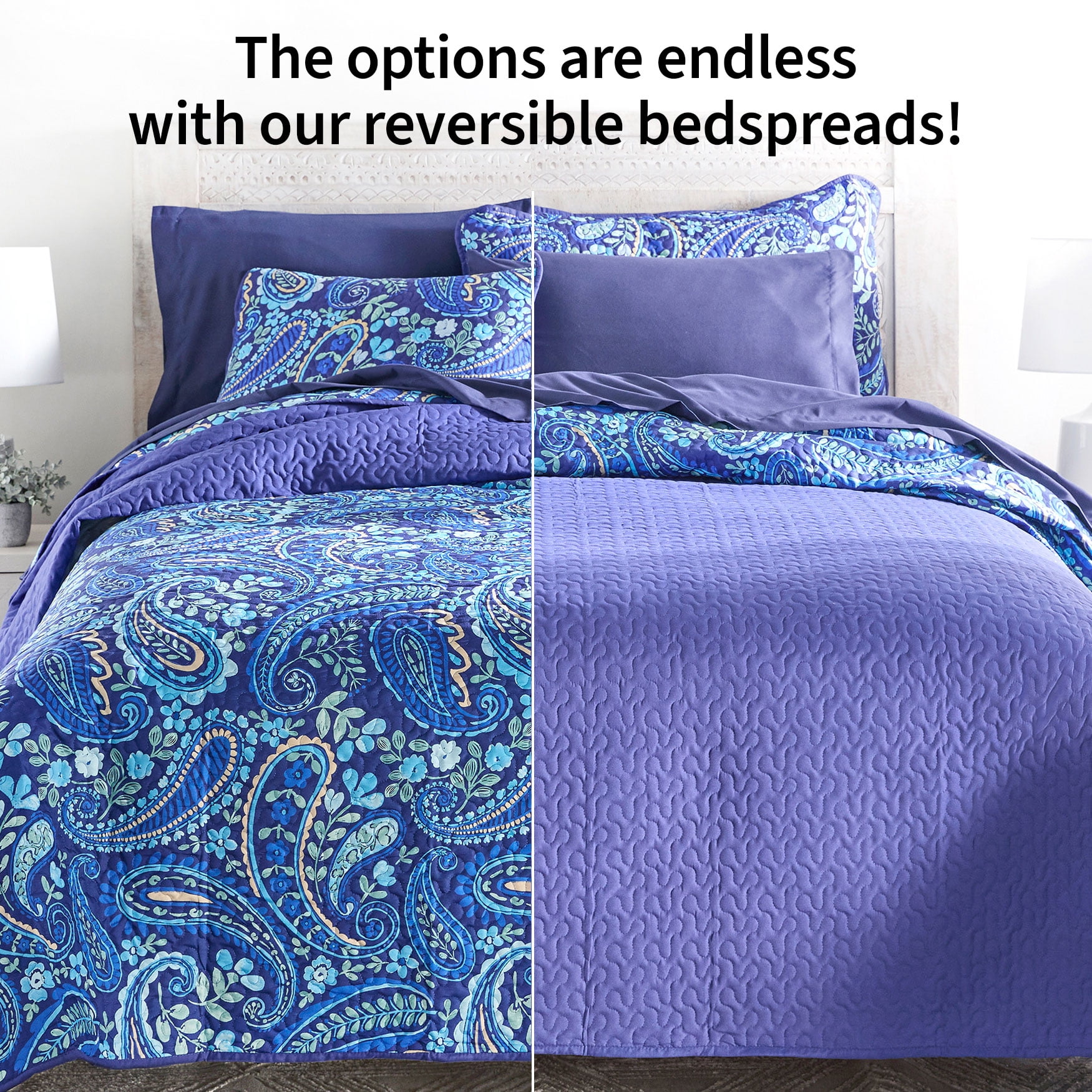 BrylaneHome Bedding BH Studio Reversible Two-Tone Ultra Soft Quilted Bedspread