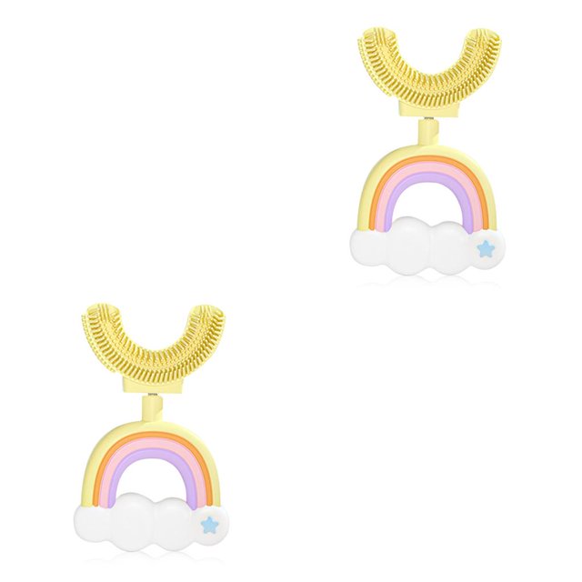 Naiovety Cepillo de para niños en forma de U Cepillo de de doble cara para bebés Limpieza de la lengua Viajes Suministros para Type2 NO2 Naiovety CBP188380