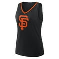 thumbnail image 2 of Women's Logo Athletic Black San Francisco Giants Stellar Win V-Neck Tank Top, 2 of 3