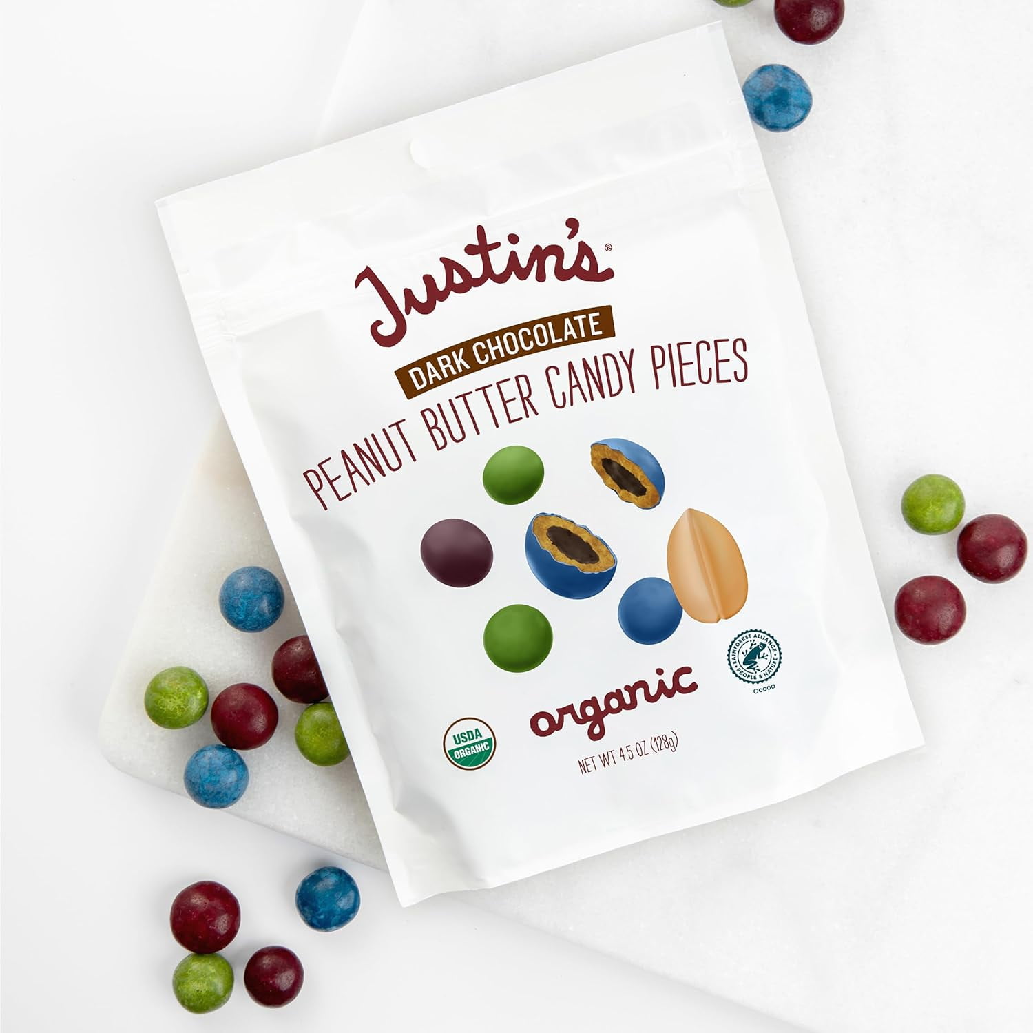 Justin's Dark Chocolate Peanut Butter Pieces (6 Pack) 4.5 oz
