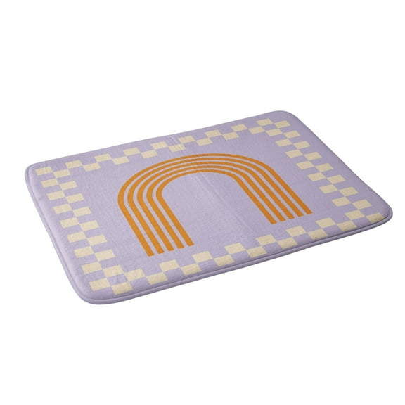 Society6 Grace Chess Rainbow Lilac And Orange Bath Mat 34" x 21"