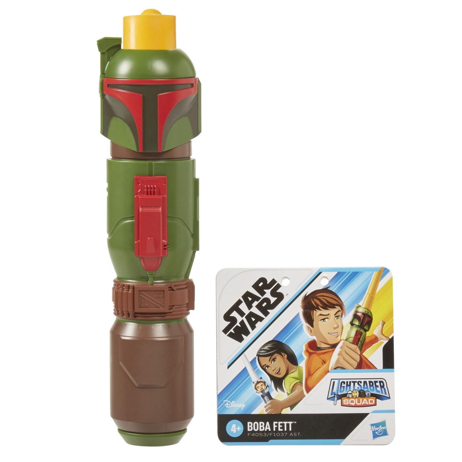 Star Wars Lightsaber Squad Boba Fett Extendable Yellow Lightsaber Role Play, Pretend Play Toy for Kids Ages 4 and Up