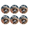 thumbnail image 2 of Pofeuu Coral Fish Dolphin Print Leather Coasters Set of 6, Round Cups Mugs Mat Pad for Home Kitchen Heat Resistant Drink Coasters,Round Shape, 2 of 7