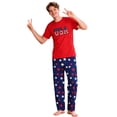 thumbnail image 2 of HTHLVMD Family Matching Sleepwear, Usa Patriotic Pajamas, Usa Flag Letter Dark Blue Star Short Sleeve Family Matching Pajamas Set, Crew Neck 2pcs Patriotic Home Loungewear, XXL, 2 of 6