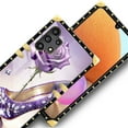 thumbnail image 4 of FKBRCL4U Compatible with Samsung Galaxy A32 4G Case, High Heeled Purple Diamond Rose Luxury Golden Decoration for Girl Women Soft TPU Shockproof Protective Hard PC Back, 4 of 7