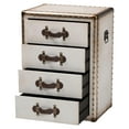 thumbnail image 2 of Baxton Studio Jaelyn Vintage Coffee Canvas 4-Drawer End Table, 2 of 12