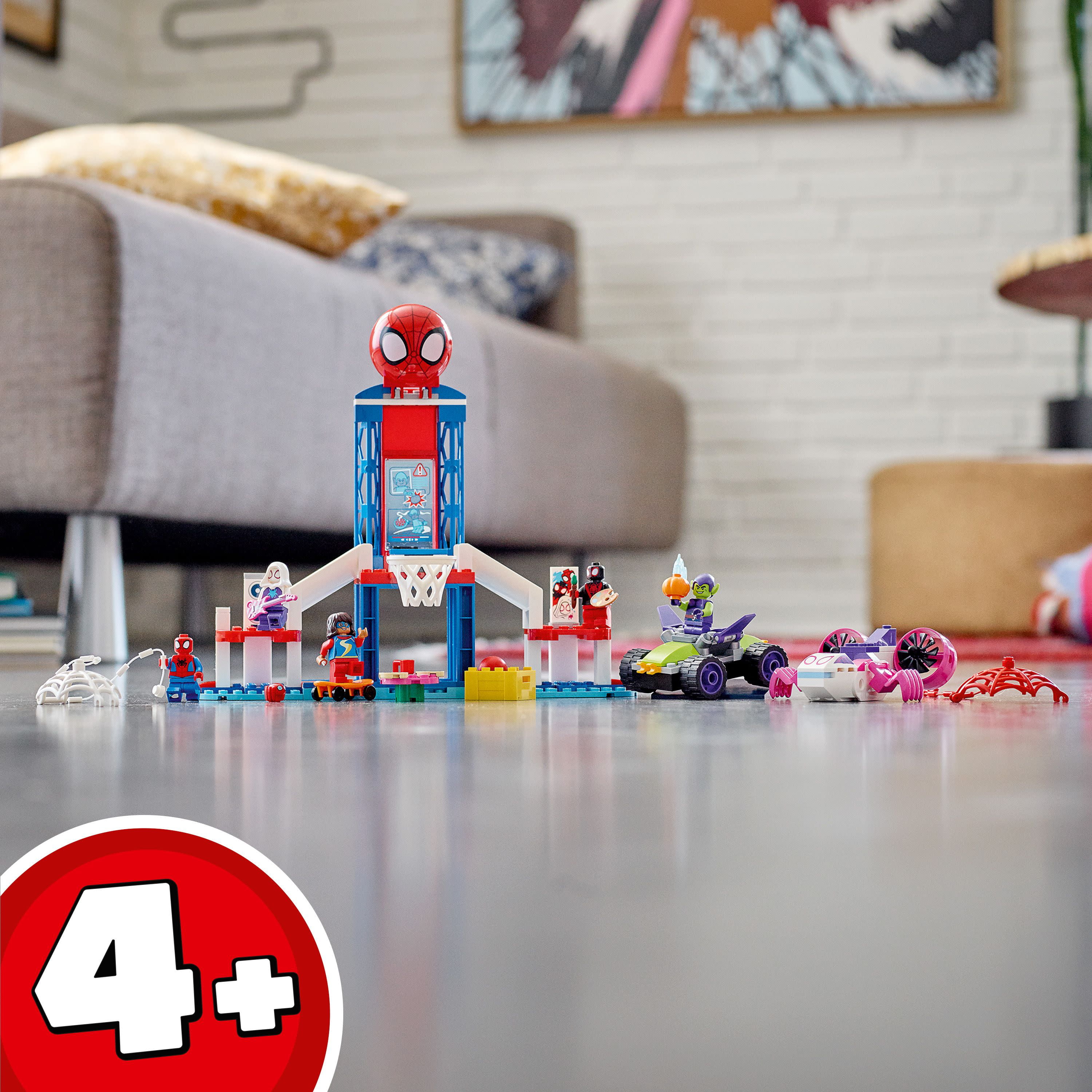 LEGO Marvel Spider-Man Webquarters Hangout 10784 Building Set - Spidey and His Amazing Friends Series, Spider-Man, Miles Morales, and Green Goblin Minifigures, Toys for Boys and Girls Ages 4+