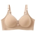 thumbnail image 3 of Asxite Women Plus Size Wireless Comfortable Breathable Lift Support Cup Bra Beige 36/80BC, 3 of 5