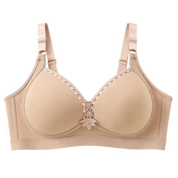 Ohufall Plus Size Bras for Women Wireless Push Up Breathable Underwear Lightweight Cup Smooth Comfortable Everyday Bras,36B/C-46B/C