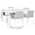 thumbnail image 4 of vidaXL 5 Piece Garden Dining Set with Cushions Poly Rattan and Steel, 4 of 5