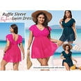 thumbnail image 7 of Zando Plus Size Women Swimsuits V Neck Swim Dresses for Woman One-Piece Bathing Suit BLue 2XL, 7 of 7