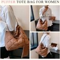 thumbnail image 6 of Kukuzhu Quilted Tote Bag for Women, Soft Puffer Tote Bag Lightweight Designer Pleated Handbags with Purse, 6 of 7