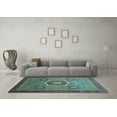 thumbnail image 3 of Ahgly Company Indoor Square Oriental Light Blue Modern Area Rugs, 7' Square, 3 of 4