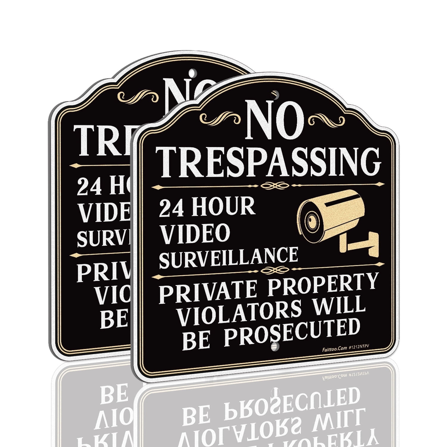 Faittoo No Trespassing Sign With 42" Stake - 2-Pack, 12x12 Inch Reflective Aluminum, Rust-Free - View #12