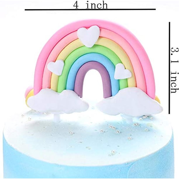 Colorido Arco Iris Cake Topper Cumpleaños Boda Pastel Banderas Nube Globo Pastel Bandera C Happy Everyday Happy Everyday