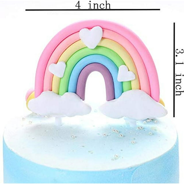 Colorido Arco Iris Cake Topper Cumpleaños Boda Pastel Banderas Nube Globo Pastel Bandera C Happy Everyday Happy Everyday