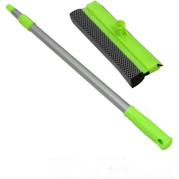 Fiudx Limpiador de Ventanas, Cepillo para Vidrios con Mango Extendido, Fregador de Doble Cara Desmontable, Herramienta de Pulido con Agarre Ergonómico, Uso Versátil En Superficies, Esencial para La L