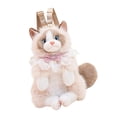 thumbnail image 4 of Mochila con forma de gato, ligera, con bonitos dibujos de animales de peluche para viajar. Café, 4 of 9