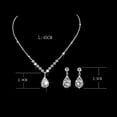 thumbnail image 2 of (Plata) Juego de 3 pendientes de collar de cristal nupcial para novia, gargantilla de plata para novia, collares con colgante de joyería para mujeres y niñas Plata JM, 2 of 5