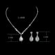 thumbnail image 2 of (Plata) Juego de 3 pendientes de collar de cristal nupcial para novia, gargantilla de plata para novia, collares con colgante de joyería para mujeres y niñas Plata JM, 2 of 5