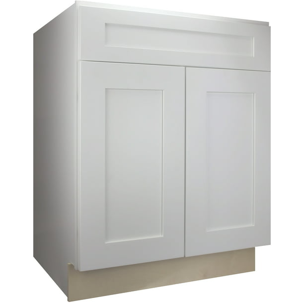 Cabinet Mania White Shaker Base Kitchen, 30 Inch Wide Armoire
