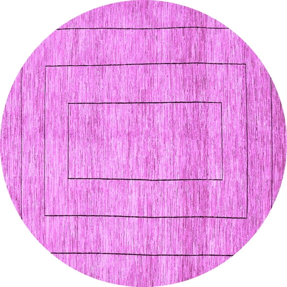 Ahgly Company Indoor Round Abstract Purple Contemporary Area Rugs, 4' Round