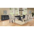 thumbnail image 2 of Dark Gray Wood Dining Set with Extendable Table and Beige Linen Chairs + Server, 2 of 7