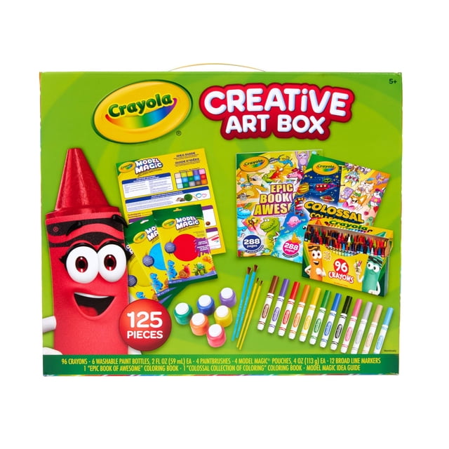 Set de Arte Crayola 125 piezas para Niños con Pinturas, Marcadores y Estuche