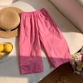 thumbnail image 4 of ITSAME Girls Pants, Elastic Waist Straight Leg Loose Fit Fashion Casual Thin Pants with Pockets Pink 6T, 4 of 6