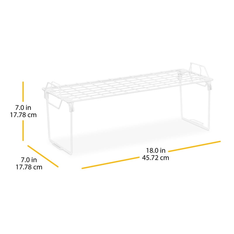 Whitmor 7in H x 18in W x 7in L White Metal Stackable Shelf
