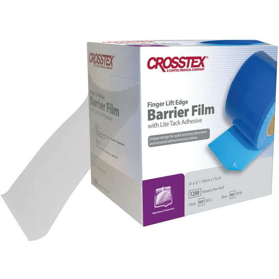 Crosstex BFCL Dental Barrier Film Finger Lift 4 X 6 Clear 1200/Bx