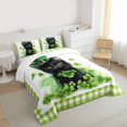 thumbnail image 3 of Feelyou Cat Kitten Queen Comforter Set, St. Patrick's Day Shamrock Bedding Set, 3pcs, 3 of 8