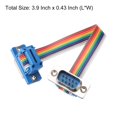 thumbnail image 2 of IDC Rainbow Wire Flat Ribbon Cable DB9 Male to DB9 Male 3.9 Inch Length 2.54mm Pitch Breadboard Jumper Wires for Electronic Projects, 2 of 5