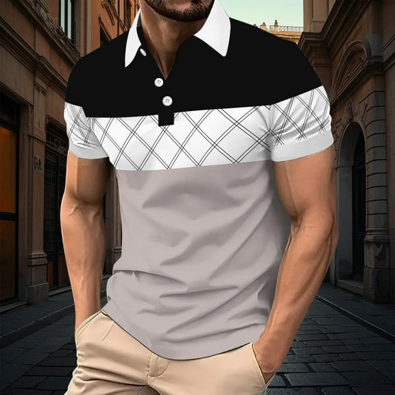 Awdenio Oversized Tshirts For Men Short Sleeve Fashion Golf Shirt Classic Striped Slim Fit T-Shirts