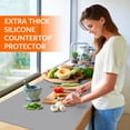 thumbnail image 6 of Goldeer Silicone Mats for Kitchen Counter - Heat Resistant Table Mat for Air Fryer Silicone Countertop Protector Nonskid Desk Saver Pad for Craft Coffee Makeup 23.6"L x 15.7"W Light Gray, 6 of 8