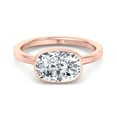 thumbnail image 2 of Turbie - Moissanite Elongated Cushion Cut East West Lab Diamond Bezel Engagement Ring, 2 of 4