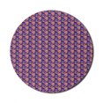 thumbnail image 1 of Abstract Mouse Pad for Computers, Vivid Geometric Pattern in Violet Tones Polygonal, Round Non-Slip Thick Rubber Modern Gaming Mousepad, 8" Round, Indigo Marigold, by Ambesonne, 1 of 2