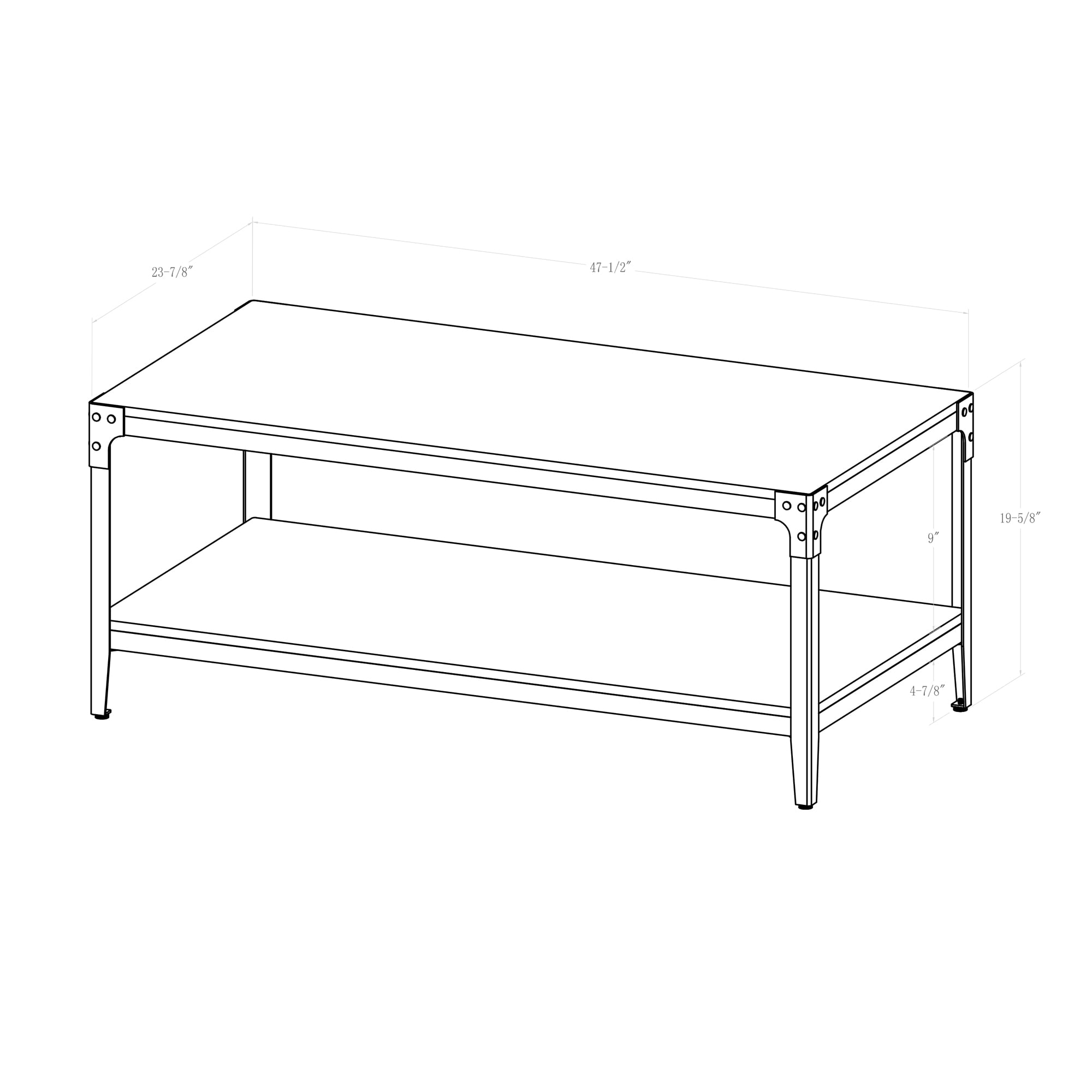 Woven Paths Wilson Angle Iron Rustic Coffee Table, Reclaimed Barnwood