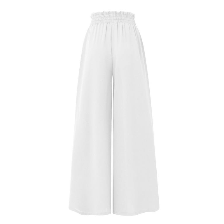Mlqidk Wide Leg Pants for Women Dressy High Waist Casual Wide Leg