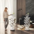 thumbnail image 6 of HOMRELEXA 17-Tier Tree Book Shelf, 360° Rotating Bookcase with Wheels, Freestanding Storage Organizer for Home Office and Living Room, White, 6 of 11