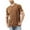 Brown, variant on Dellytop Men Short Sleeve Solid Color Button-Up Henley V Neck T-Shirt