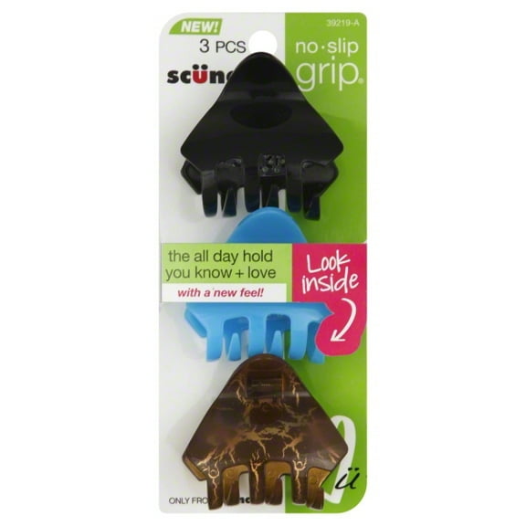 Scunci No-Slip Grip Claw Clips 3 Each