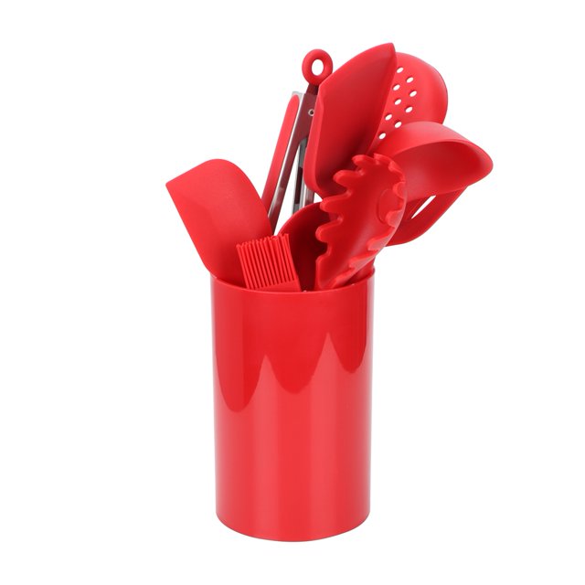 Silicone Cooking Utensil Sets, 9pcs Non Stick Cooking Utensils Set Spatula Kitchen Shovel Cookware Set for Household Kitchen Red