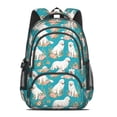 thumbnail image 2 of Great Pyrenees and Floral Blue Pattern Backpack for School, Cute School Bag with Adjustable Shoulder Straps and Padded Back, 16.9"x12.6"x5.9", 2 of 5