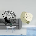 thumbnail image 2 of Reloj De Pared De Metal Silencioso Con Diseño De Gato, Escultura De Gato Negro Y Luna, Decoración Sencilla De Dibujos Animados Para Colgar En La Pared, Para Cocina, Oficina, Granja, Regalos, 2 of 8
