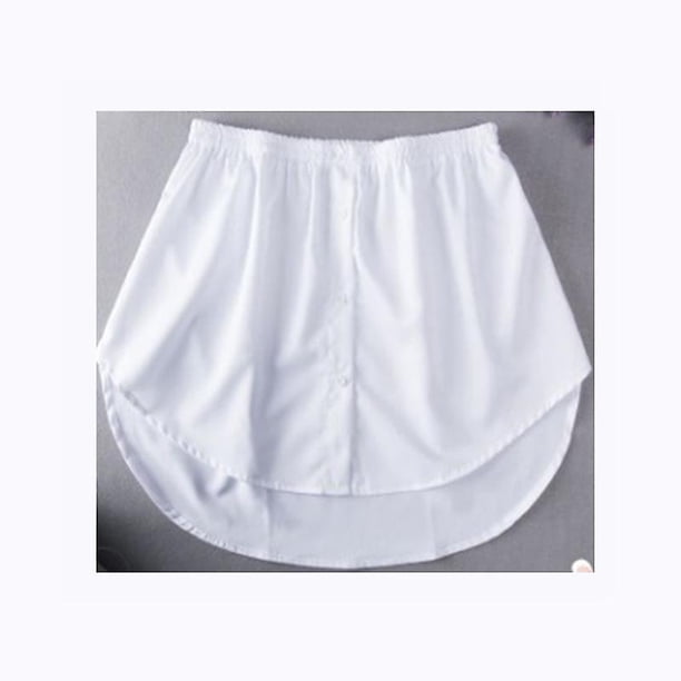 Solid Shirt Extenders Adjustable Layering Fake Tops Lower Sweep Hem With Elastic Waist
