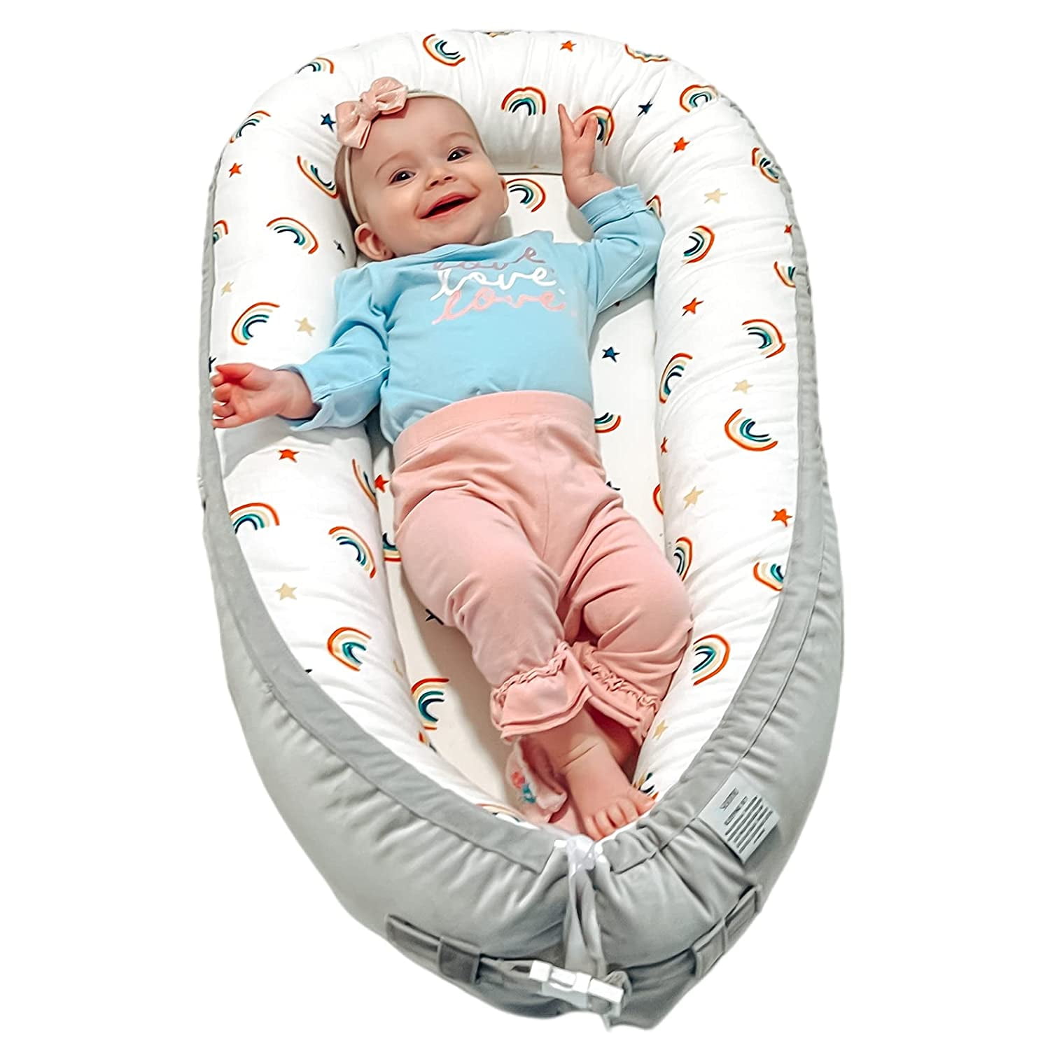 Eaarliyam Baby Recliner Pod Breathable 100% Cotton Detachable Portable Travel Crib with Pillow Comfortable Baby Pillow for Babies 