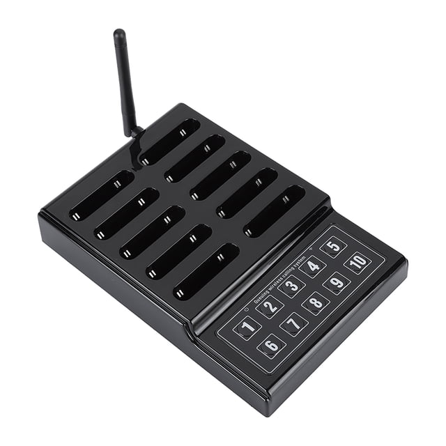 Restaurant Pager System, Restaurant Waiting Buzzers - Pager System for Restaurant Queuing - Calling System - Includes 10 Pagers - 100-240V