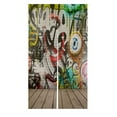 thumbnail image 1 of EREHome Graffiti sur Mur Japonais Noren Rideau Porte Porte Fenêtre Traitement Rideaux Coton Lin Rideau Taille 85x150 cm, 1 of 1