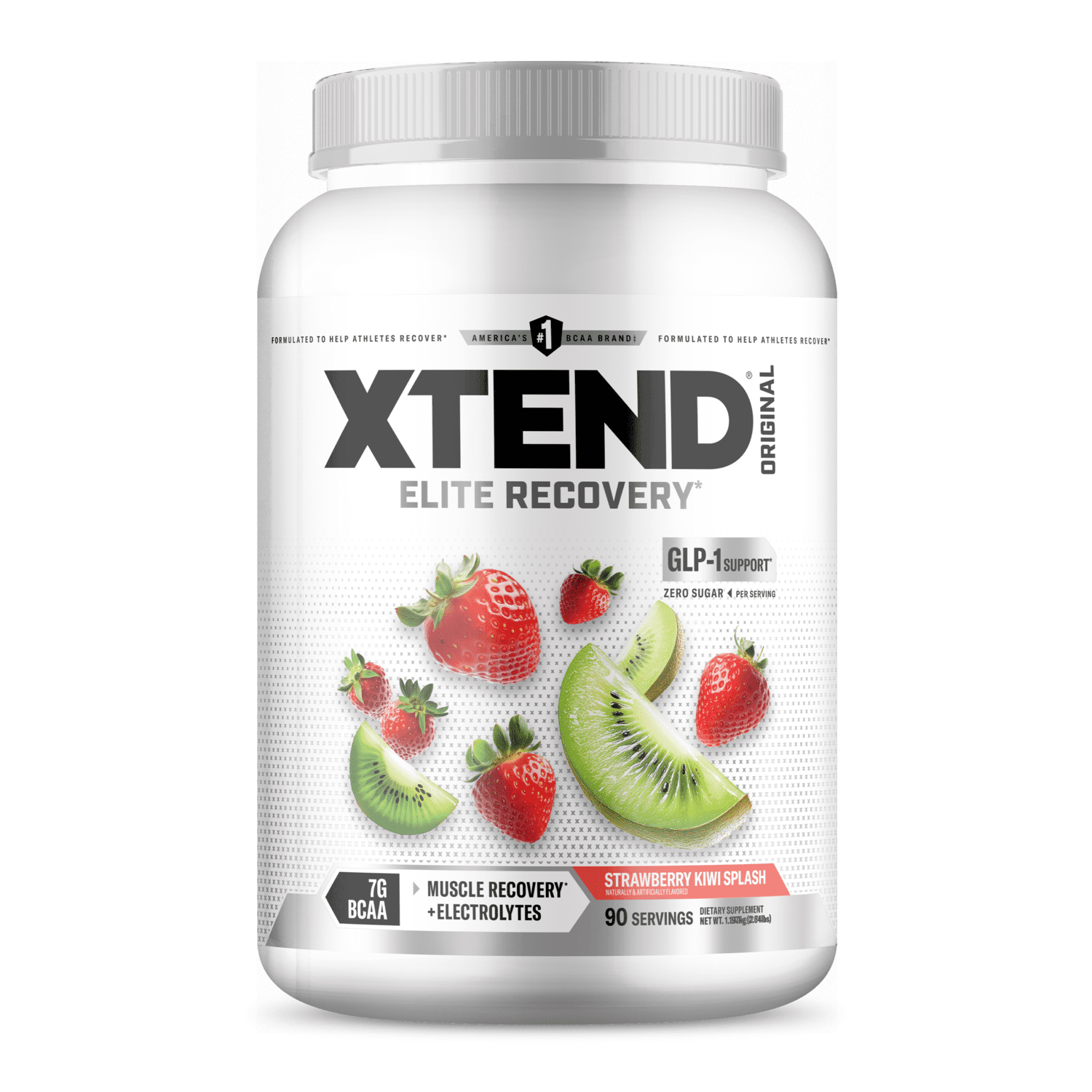 XTEND Original BCAA Powder, Sugar Free Post Workout Muscle Recovery Drink with Amino Acids and 7g BCAAs, Strawberry Kiwi Splash Flavor, 90 Servings